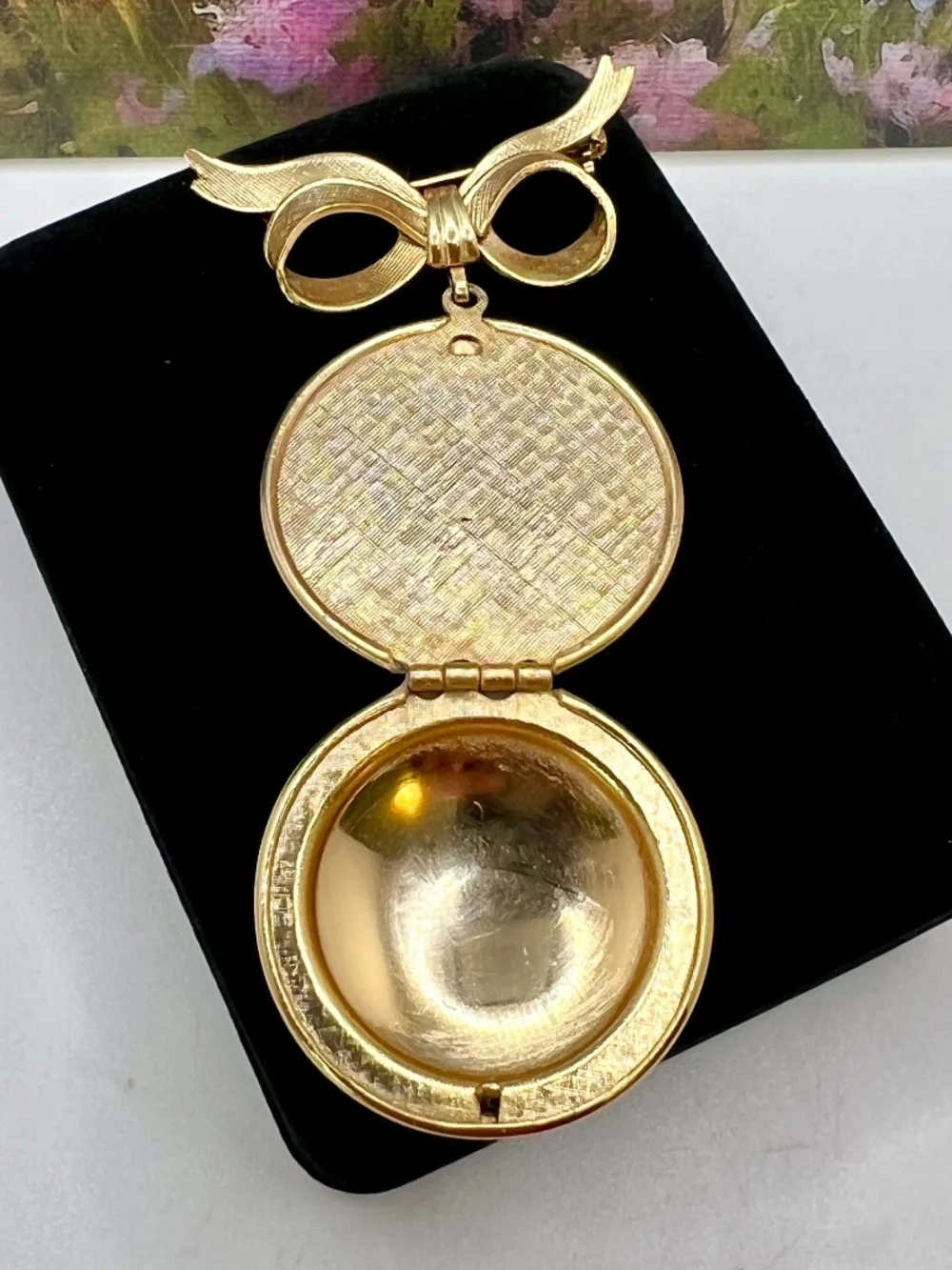 Avon Solid Perfume Jewel Locket Pin 1965